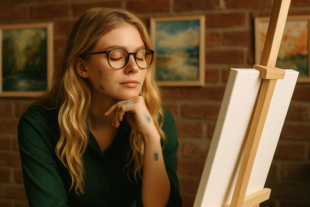 Wirtualna asystentka rozmyślająca nad pustym płutnem.